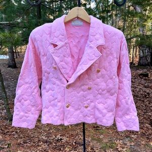 Japanese Pink Floral Cotton Lace-Up Corset Back Blazer Jacket Coquette Girly